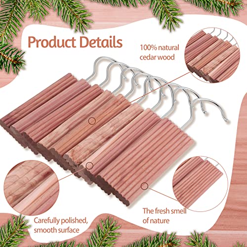 20 Pieces Cedar Hang Ups Natural Cedar Blocks Aromatic Ceder Hangers Cedar Blocks for Clothes Storage Cedar Wood Chips with Hooks Hanging Cedar Planks Storage Accessories for Closet and Drawers
