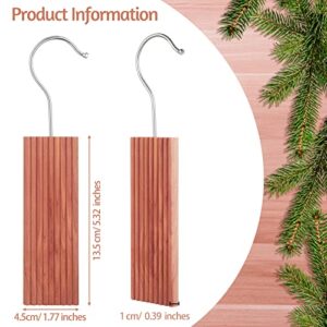 20 Pieces Cedar Hang Ups Natural Cedar Blocks Aromatic Ceder Hangers Cedar Blocks for Clothes Storage Cedar Wood Chips with Hooks Hanging Cedar Planks Storage Accessories for Closet and Drawers