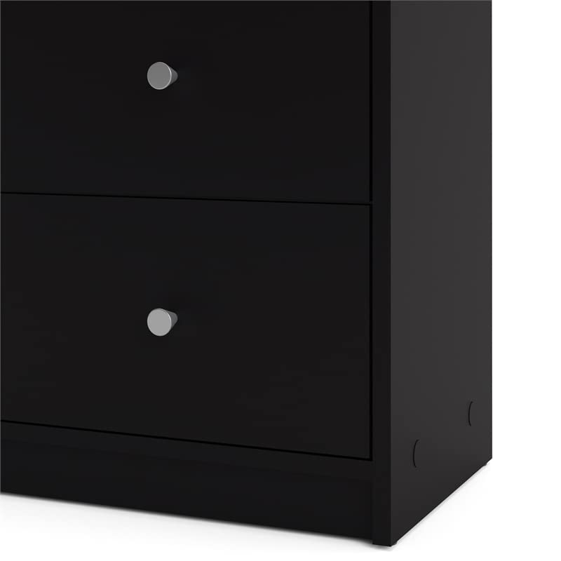 Home Square 3pc Set of Engineered Wood Black 3Drawer Chest 6Drawer Dresser & Nightstand