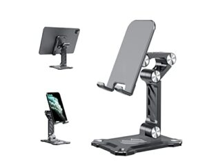 zixuan cell phone stand for desk. adjustable office phone stand foldable angle height phone holder compatible with 4.7inch-13inch smartphone/ipad/tablet. (black)