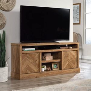 Sauder Cannery Bridge Herringbone TV Credenza Sindoori Mango, for TVs up to 65", Sindoori Mango Finish