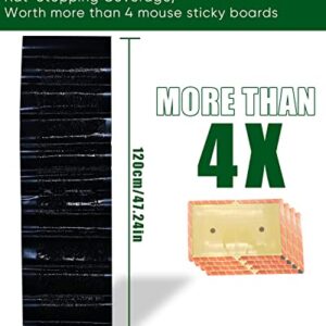 SEEKBIT 6 Pack Rat Sticky Traps Extra Large, Black Mouse Glue Trap Sticky Trap for Mice and Rats, Enhanced Stickiness Trapping Pads Snakes Spiders Roaches for House Rodent Pest Control - 47.2x11