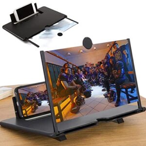 14" phone screen magnifier 3d hd foldable amplifier magnifying projector screen enlarger for movies, videos and gaming with adjustable angle