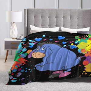 aheykuil funny eeyore blanket classic fashion coral fleece micro 90inchesx80inches small large clearance throw blanket, black