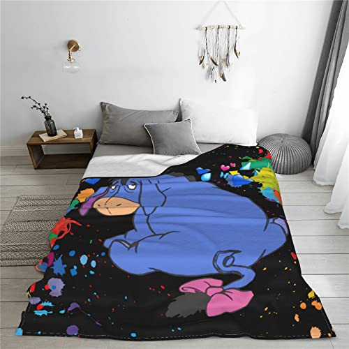 Aheykuil Funny Eeyore Blanket Classic Fashion Coral Fleece Micro 90inchesX80inches Small Large Clearance Throw Blanket, Black