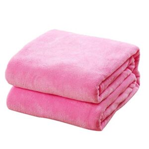 textured soft blanket, warm and lightweight throw blanket, soft solid color warm blanket home living room bedspread cover rug sofa decor - pink