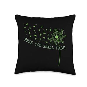 mind health brain depression anxiety illness care this too shall pass happy mental health awareness graphic throw pillow, 16x16, multicolor