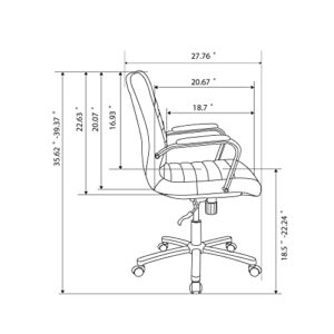 Realspace® Modern Comfort Winsley Bonded Leather Mid-Back Manager's Chair, Brown/Black, BIFMA Compliant