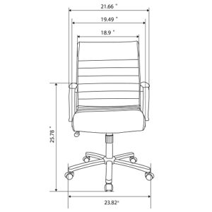 Realspace® Modern Comfort Winsley Bonded Leather Mid-Back Manager's Chair, Brown/Black, BIFMA Compliant