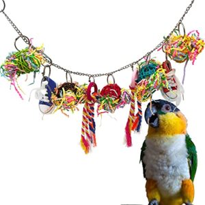 gilygi bird swing foraging toys - parrot rattan ball and shredder toys for or small bird parakeets, cockatiels, conures, budgie, lovebirds, finches