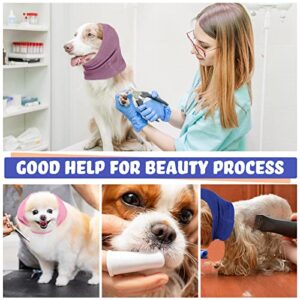 4 Pieces 3 Size Snoods for Dogs Pet Dog Ear Cover No Flap Wrap Dog Sound Proof Ear Muffs for Dogs Barking and Bathing Warm Winter Dog Ear Scarf for Calming Pet (Blue, Pink, Purple)