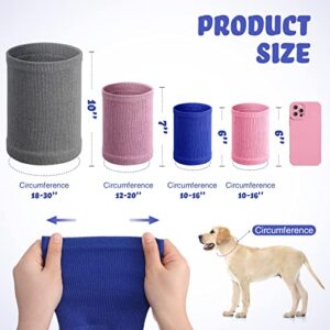 4 Pieces 3 Size Snoods for Dogs Pet Dog Ear Cover No Flap Wrap Dog Sound Proof Ear Muffs for Dogs Barking and Bathing Warm Winter Dog Ear Scarf for Calming Pet (Blue, Pink, Purple)