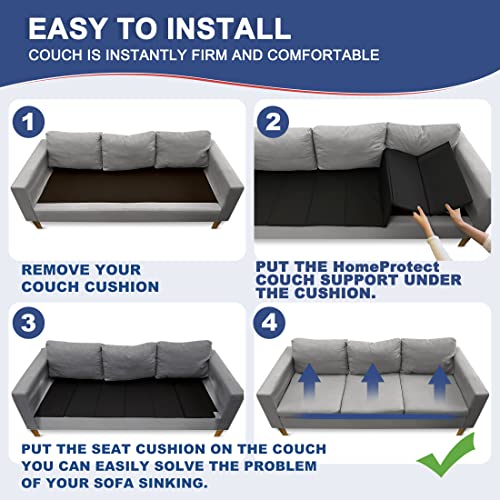 HomeProtect Couch Supports for Sagging Cushions 20"x67" Sofa Cushion Support Board Cushion Support Insert Under Couch Seat Saver Replacement Fix Sagging Cushions - 50% Thicker