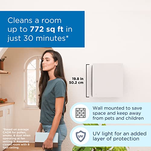 Medify Air MA-45 Air Purifier, True HEPA H13 Filter with UV Light, 772 sq ft Coverage | Allergies, Wildfire Smoke, Dust, Odors, Pollen, Pet Dander | Quiet 99.7% Removal to 0.1 Microns | White