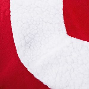 Horze Santa Christmas Fleece Horse Cooler Blanket with Faux Fur - Red - 78 in
