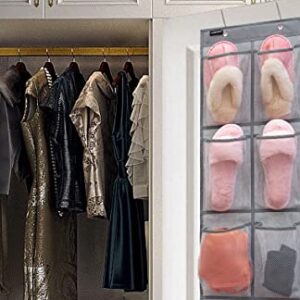 ANZORG Over The Door Hanging Closet Shoes Holder Organizer Shoe Storage Shoe Rack with 6 Mesh Pockets (6 Pockets)