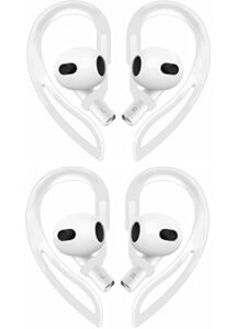 rqker sport ear hooks compatible with airpods 3 2021, 1 pairs anti slip anti lost soft silicone earhook ear loop compatible with airpods 3, 1 pairs, white