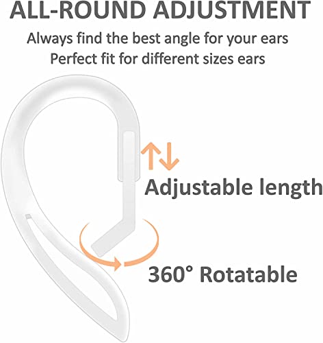 Rqker Sport Ear Hooks Compatible with AirPods 3 2021, 1 Pairs Anti Slip Anti Lost Soft Silicone Earhook Ear Loop Compatible with AirPods 3, 1 Pairs, White
