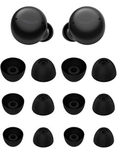rqker ear tips compatible with echo buds 2 2nd gen earbuds, 6 pairs s/m/l sizes soft silicone ear tips earbud covers eartips earbuds tips compatible with echo buds 2, sml, black 12
