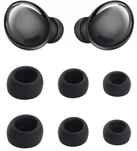 rqker ear tips compatible with galaxy buds pro earbuds sm-r190 earbuds tips, 3 pairs s/m/l sizes soft silicone replacement ear tips earbud tips eartips compatible with galaxy buds pro, black 6 sml