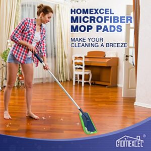 HOMEXCEL Microfiber Mop Pads 4 Pack,Reusable Washable Cloth Mop Head Replacements Thick Spray Wet Dust Dry Flat Cleaning Refill for Bona,Libman,Bruce,Rubbermaid,Turbo,Norwex 18-inch Mop