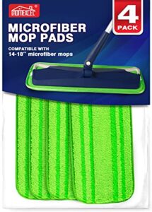 homexcel microfiber mop pads 4 pack,reusable washable cloth mop head replacements thick spray wet dust dry flat cleaning refill for bona,libman,bruce,rubbermaid,turbo,norwex 18-inch mop