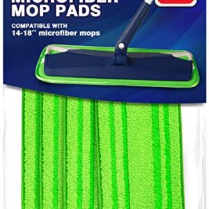 HOMEXCEL Microfiber Mop Pads 4 Pack,Reusable Washable Cloth Mop Head Replacements Thick Spray Wet Dust Dry Flat Cleaning Refill for Bona,Libman,Bruce,Rubbermaid,Turbo,Norwex 18-inch Mop