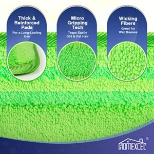 HOMEXCEL Microfiber Mop Pads 4 Pack,Reusable Washable Cloth Mop Head Replacements Thick Spray Wet Dust Dry Flat Cleaning Refill for Bona,Libman,Bruce,Rubbermaid,Turbo,Norwex 18-inch Mop