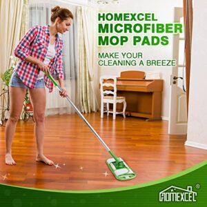 HOMEXCEL Microfiber Mop Pads Compatible with Swiffer Sweeper Mops, Reusable and Machine Washable Floor Mop Pad Refills, Mop Head Replacements for Multi Surface Wet & Dry Cleaning, Pack of 2