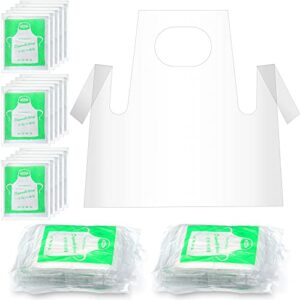 satinior 25 pieces disposable aprons plastic aprons for kids waterproof oil proof small clear polythene children cooking apron for painting cooking eating teaching diy craft picnic