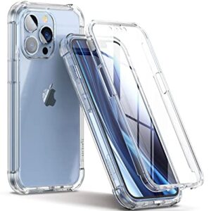 SURITCH for iPhone 13 Pro Clear Case 6.1" (Only), [Built-in Screen Protector] Full Body Protective Hard Shell+Soft TPU Phone Case for iPhone 13 Pro -(Full Clear)
