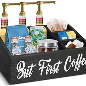 Coffee Station Organizer for Countertop, Coffee Bar Accessories Organizer, Coffee Bar Decor, Coffee Pods Holder Storage Basket for Coffee Capsule Pods, Sugar, Paper Cups, Office Coffee Station