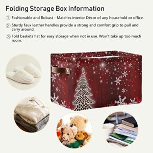 WIHVE Storage Basket Christmas Tree Snowflake Decorative Basket Rectangular Storage Bin Organizer Basket with Handles