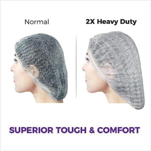 2X Heavy Duty Hair Nets Food Service, 100 Pack, 21", Disposable Bouffant Caps Hair Nets for Women Work, Cooking…