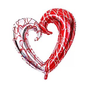 BinaryABC Hook Heart Foil Balloons,Large Red Heart Balloons,Valentines Day Wedding Decorations Supplies,2Pcs