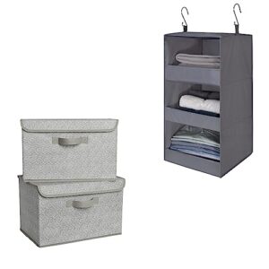 granny says bundle of 2-pack storage bins with lids large & 1-pack hanging closet organizer