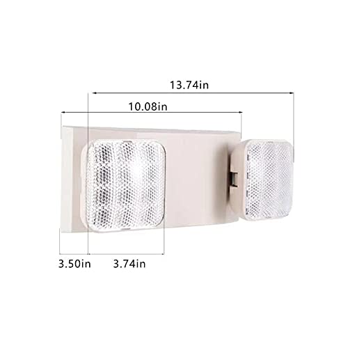 Gruenlich LED Emergency Exit Lighting Fixtures with Two LED Heads and Back-Up Batteries- US Standard Emergency Light, UL 924 Qualified, 120-277 Voltage, 1-Pack