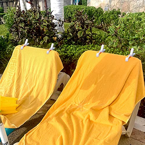 WaaWee Beach Towel Clips Clamps- 6 Pack Plastic Large Pool Chair Clips 5 Inch Clothespins Windproof Clips Clothes Pegs for Beach Chairs Cruise Chair (Orange)