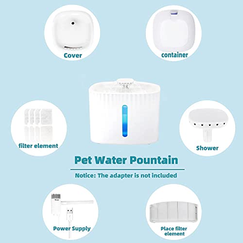 Cat Water Fountain, Arespark Pet Water Fountain, 3L Automatic Cat Water Dispenser with 4 Replacement Filters, Large Tank with LED Indicator, Drink Well for Cats, Dogs, Multiple Pets