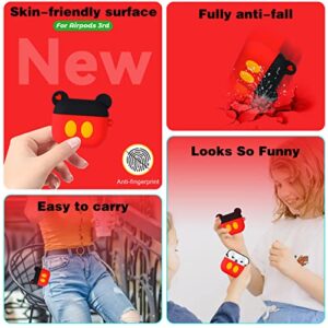 Mulafnxal for Airpods 3 3rd Generation Case Cute 3D Lovely Unique Cartoon for Airpod 3 Silicone Cover Fun Funny Cool Design Cases for Boys Girls Kids Teen for Air pods 3 (2021) (Orange)