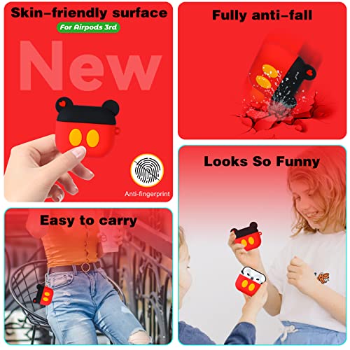 Mulafnxal for Airpods 3 3rd Generation Case Cute 3D Lovely Unique Cartoon for Airpod 3 Silicone Cover Fun Funny Cool Design Cases for Boys Girls Kids Teen for Air pods 3 (2021) (Orange)