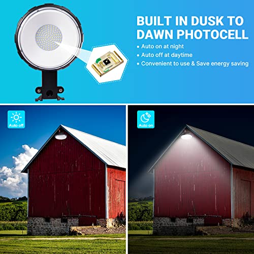 LED Barn Light 100W - 10000LM Dusk to Dawn Outdoor Lighting - 5000K Daylight - IP65 Waterproof Area Street Light with Photocell for Farmhouse Barns Garage Yard Warehouse Outdoor Security Lighting