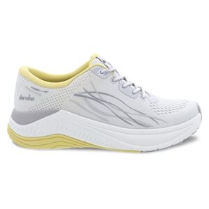 Dansko Women's Pace White/Yellow Walking Shoe 8.5-9 M US - Added Support and Comfort