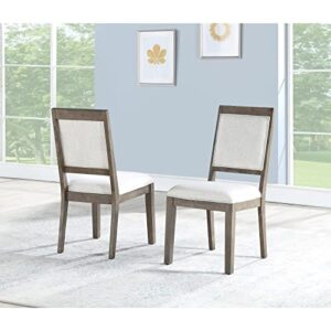 steve silver molly dining contemporary lodge styling with padded seats grey oak finish, set of 2 side chair, washed gray