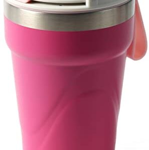 Arctic Zone 16oz Vacuum Insulated Triple-Layer Stainless Steel Super Chug Tumbler Travel Bottle, Pink