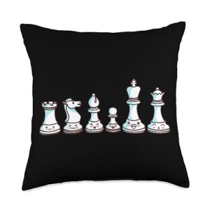 chess gifts & accessories smiling pieces player club chessboard chess throw pillow, 18x18, multicolor