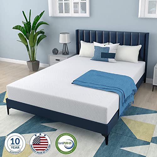 Full Mattress, MLILY 8 Inch Memory Foam Mattress Made in USA, Green Tea Full Size Mattress in A Box, Medium Firm Mattress Full for Pressure Relieving, CertiPUR-US Certified