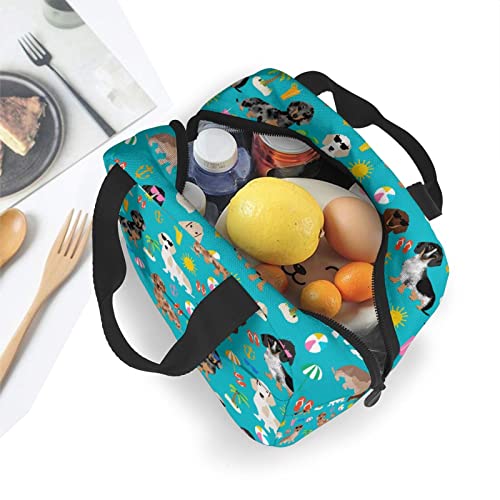 PATNPRT Dachshund Dog Lunch Bag Insulated Lunch Box with Front Pocket Reusable Tote Bag For Office Work Picnic Travel Shopping