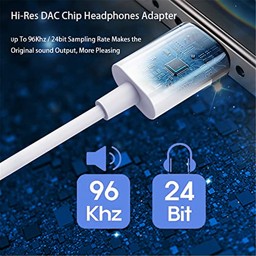 Bojuren USB Type C to 3.5mm Headphone Jack Adapter, 2Pack USB C to Aux Audio Dongle Cable Compatible with Samsung S21 S20 Ultra S20+ Note 20 10 S10 S9 Plus,Pixel 4 3 2 XL,iPad Pro (White & Black)