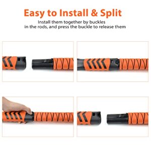 ATDIAG 41" Snow Brush and Ice Scraper for Car Windshield,270° Pivoting Brush Head with Squeegee,Telescoping Ice Scraper, Foam Grip,3 in 1 Extendable Snow Scraper and Brush for Car Trucks SUV, Orange